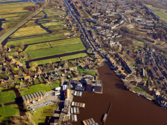 Luchtfoto veenweide landschap