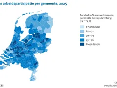 Nettoarbeidsparticipatie per gemeente