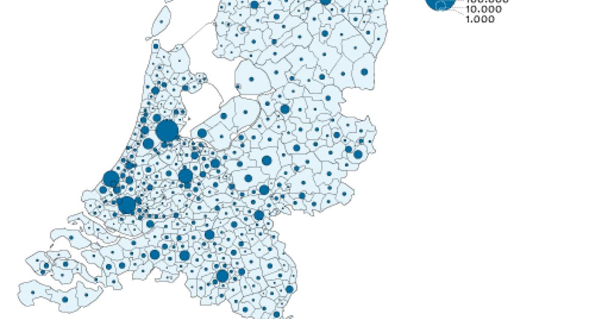 Banen per gemeente, 1996 - 2009 | Compendium voor de Leefomgeving